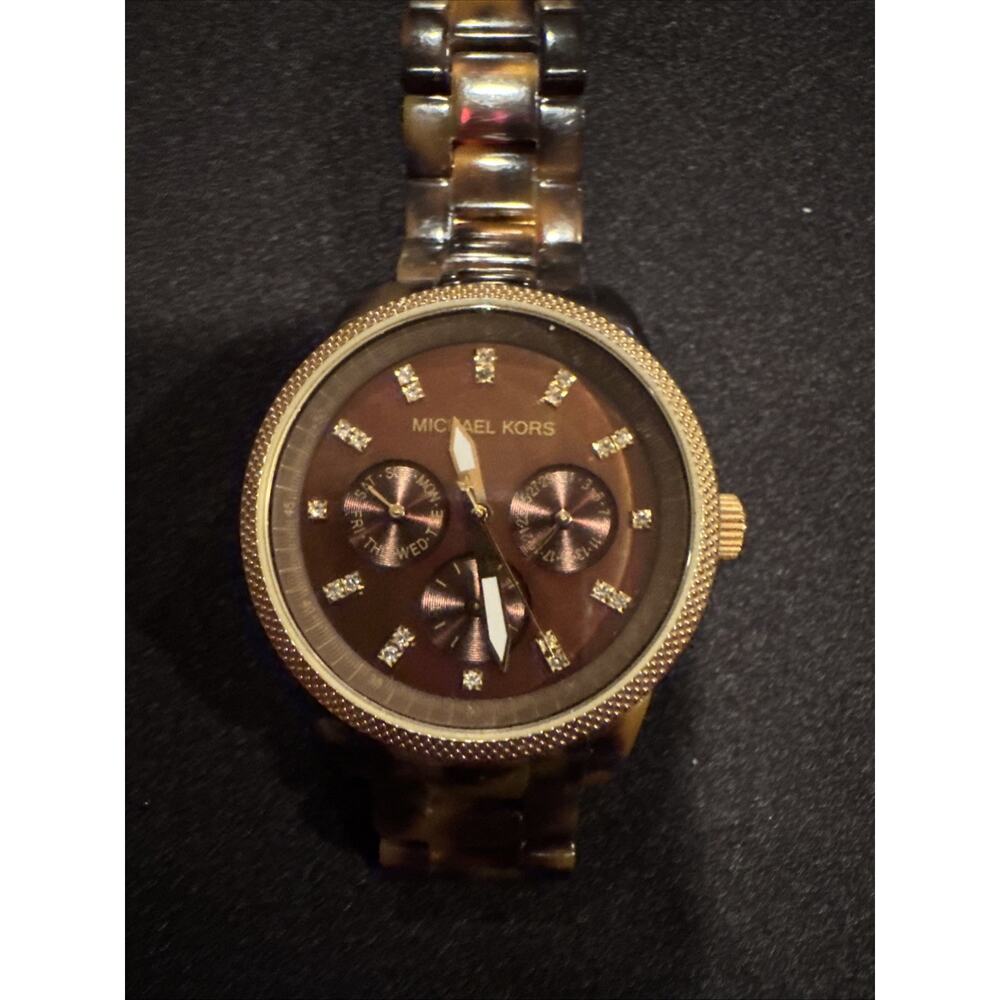 Michael Kors Jet Set Multi-Function Crystal and Tortoise Shell Band